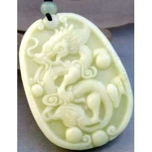  White Green Jade Fortune Dragon Amulet Pendant Everything 