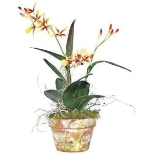  Potted Cattleya Orchid Faux Floral Arrangement