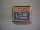 Lionel No. 50 Gang Car Corrugated Licensed Box
