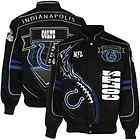 Indianapolis Colts Black On Fire Full Button Twill Jacket   M