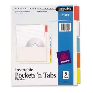   Products Insertable Divider,Pocket/Tabs,5/Tabs,8 7/8x11,Multi Color