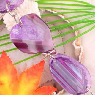 New Purple Agate Druzy Geode Loose Beads Gemsotne 7PCS  