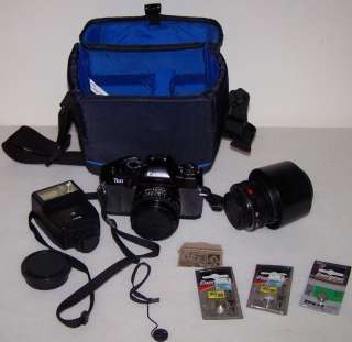 Vintage, Working, Canon T60 SLR Camera + lens, etc.  
