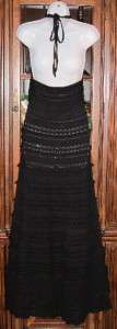 Victorias Secret 2012 $108 Cotton Crochet Halter Maxi Dress BLACK 