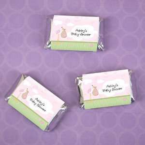 Stork Baby Girl   20 Mini Candy Bar Wrapper Sticker Labels 