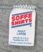 Adult L   Gray   50 Polyester/ 35 Cotton/ 15 Rayon   Soffe (made in 
