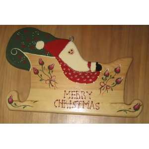  Handcrafted Wooden Merry Christmas Santa Sleigh 