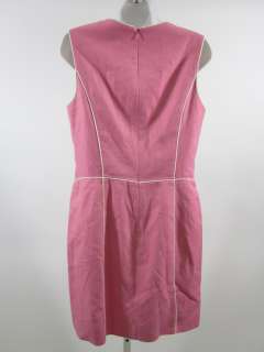 You are bidding on a DAVID MEISTER Pink White Trim Sleeveless Linen 