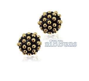 Top Fashion Vintage Handmade Black Gold Ball Rivets Stud Beads 