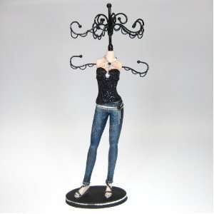   Jewlery Stand Black Strapless Top Glittering 14 Inches