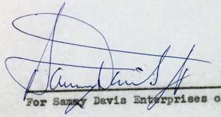SAMMY DAVIS JR. AUTHENTIC SIGNED CONTRACT JULY 14, 1965 PSA/DNA 