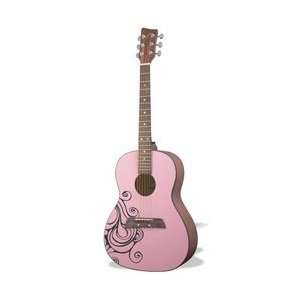   36 Acoustic Guitar   Pink Hippie Chick Design Musical Instruments
