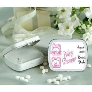 Baby Keepsake Pink Cute Animal Illustrations Baby Shower Personalized 