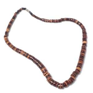  Graded brown wood bead tribal surf hippie necklace by 