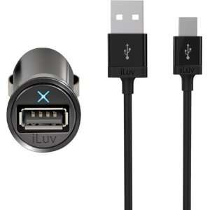  iLuv IAD225 Micro Size USB Car Adapter and micro USB Cable 