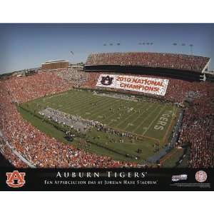  Auburn Tigers 2010 National Champions Stadium Print   Card 