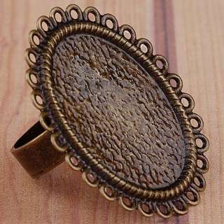 60 Antique Bronze Oval Setting Ring Black Finding BD148  