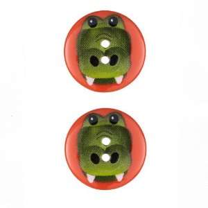  Novelty Button 1 Critter Croc Orange/Green By The Each 