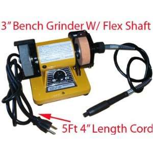  3 Electric Bench Grinder Stone Grinding W/ Flex Shaft 