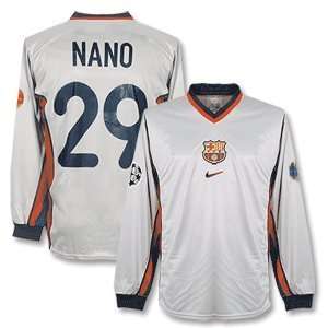  99 01 Barcelona Away C/L L/S Jersey + Nano 29   Players 