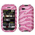   Wireless Sharp Kin Two Zebra Hot Pink Crystal Bling Stone Cover Case