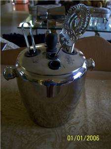   Stainless Steel Chrome ICE BUCKET w/ Martini Drink Mixing Accessories