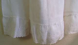 Vintage WHITE CHRISTENING GOWN + SLIP Lace Ribbon Silk  