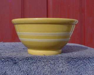 Small Yellow Ware White Double Slip Banded Bowl  