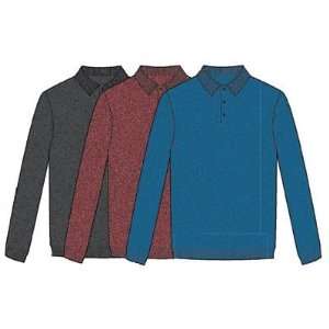 Greg Norman Heathered Long Sleeve Polo Golf Sweater  