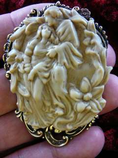    13) ROMANTIC MAN WOMAN CAMEO Pin Pendant Jewelry brooch Wow  