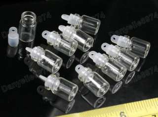 LOT of MINI empty GLASS BOTTLES vial CHARM PENDANT  