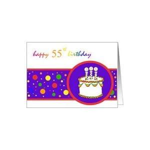  55th Happy Birthday Cake rainbow design Card Toys & Games