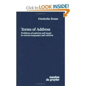  Terms of Address Problems of Patterns and Usage in 