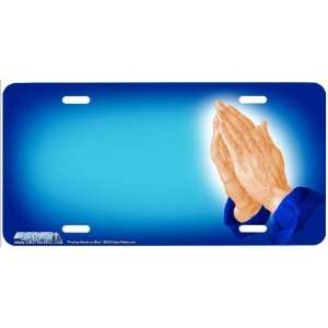  325 Praying Hands on Blue Airbrushed License Plates Car 