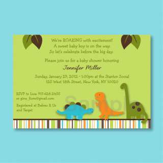 Lil Dino Dinosaur Boys Baby Shower Invitation Print Your Own Printable 