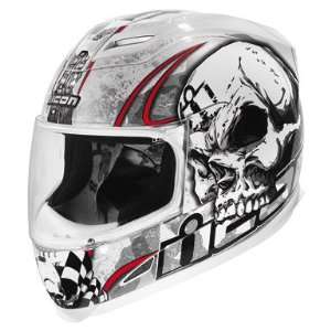  Icon Airframe Motorcycle Helmet   Death or Glory, White 