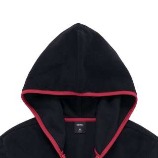 Vancl Contrast Zipper Polar Fleece Hoodie/Hoody/Coat/Jacket Black(Men 