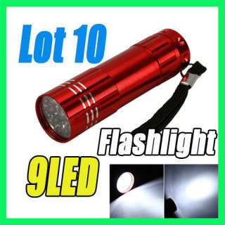 LOT 8 Super Bright MINI 9 LED Flashlight Lamp Torch Light Camping 