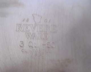 Revere Ware Copper & Stainless 1 1/2 qt 2 qt & 3 qt Pots Pans  