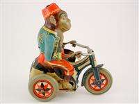 Vintage US Zone Germany Wind Up Arnold Monkey on Trike  