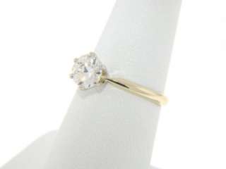 14K GOLD 1ct NATURAL DIAMOND SOLITAIRE ENGAGEMENT RING  