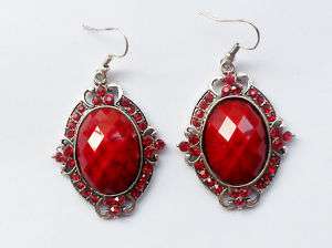 Antique European style red cameo earrings  