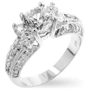 Carat Wedding Engagement Ring Round Cut Cubic Zirconia Size 5,6,8 
