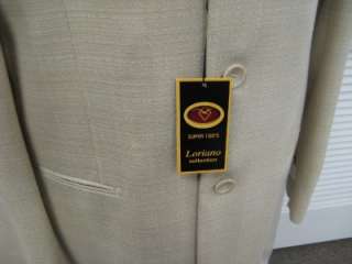   Loriano Cream Window Pane Super 100s Wool Blazer Sportscoat $199