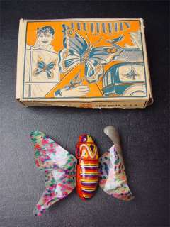 Rare Marx Flutterfly Tin Wind Up Butterfly Toy In Box  