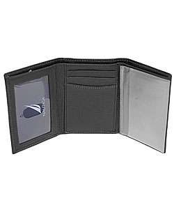 Nautica Black Tri fold Wallet with Card Case Gift Set  
