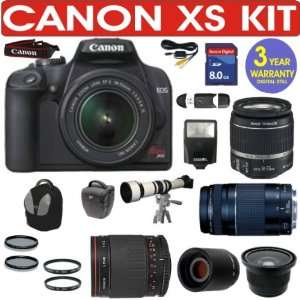 NEW CANON REBEL XS + CANON 18 55mm IS LENS + CANON 75 300mm ZOOM LENS 
