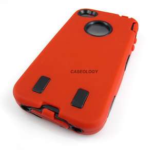 RED IMPACT RESISTANT HARD CASE COVER FOR APPLE IPHONE 4 4s PHONE 