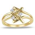 10k Gold 1/10ct TDW Diamond Criss cross Ring (H I, I1 I2)   