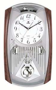 Westminster Chime Pendulum Wall Clock 6122 Silver  